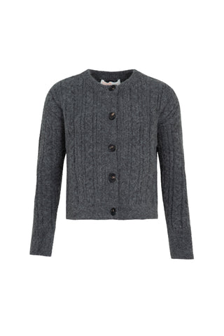 Coop - Cable Setting Cardigan // Pink // Charcoal