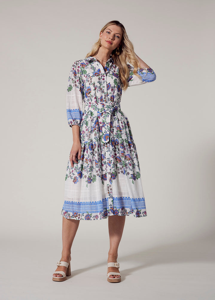 Loobies Story - Calliope Shirt Dress // White Multi